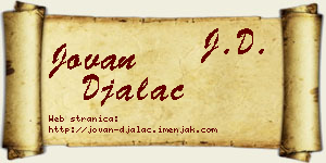Jovan Đalac vizit kartica